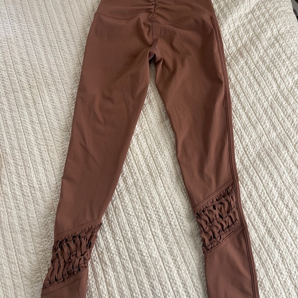 Free People Revelation Leggings S mauve Braided Detail Yoga Workout - Picture 6 of 7